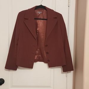 Ann Tayor, velour, rust color blazer, sz 12P